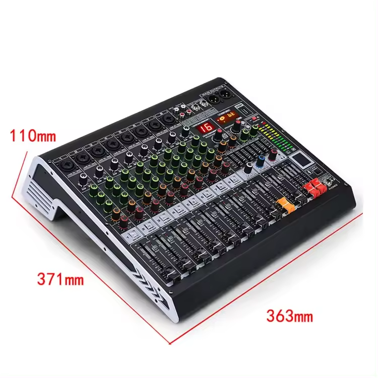 Professional Console Mp3 Computer Input Built-in 99 Reverb Effect 8 Channel Digital Audio Mixer with Usb Bluetooth Audio Mixer