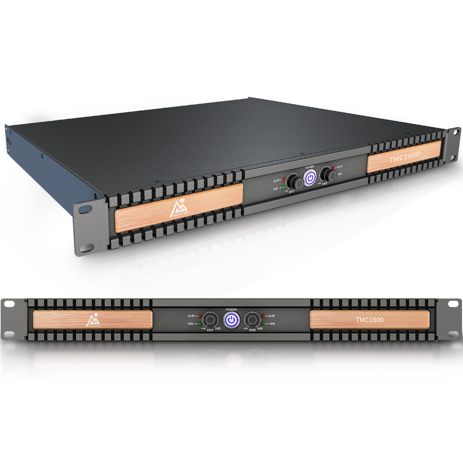 टीएमसी1600 आयरन ब्लैक 2 चैनल 1600w पा साउंड सिस्टम के लिए 110V~240V वोल्टेज सबवूफर एम्पलीफायर का समर्थन करता है 