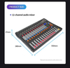 Hot Selling 12 Channel DJ mixer Console Audio Mixer Connect Power Amplifier Audio Sound Cards With USB Computer