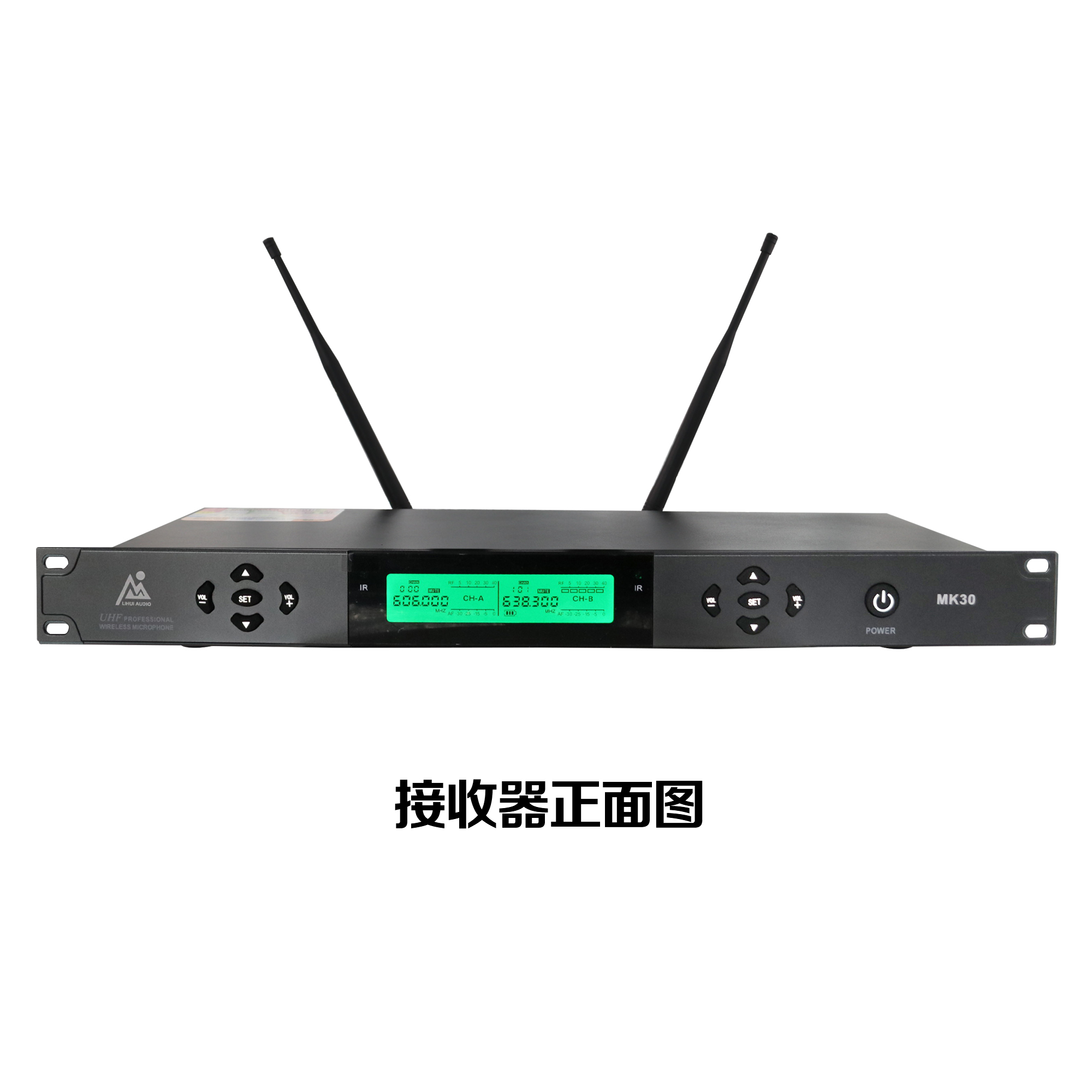 Lihui Audio 100X2 FM UHF High Frequency Full-digital Signal Transmission Detachable Battery Pack Wireless Microphone for Stage