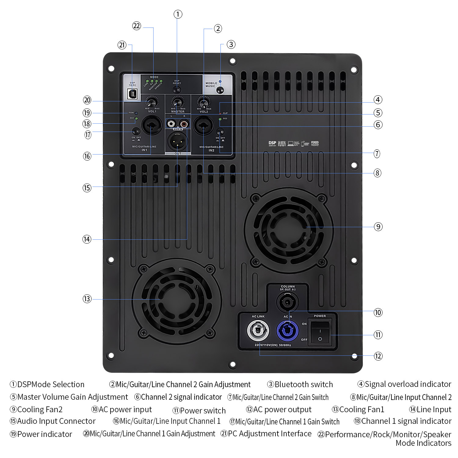  MT12660D 1200w 8 ohm Class D Amplifiers Plate Pro Dsp AMP Plate Audio Power Amplifier Modules For Active Speaker