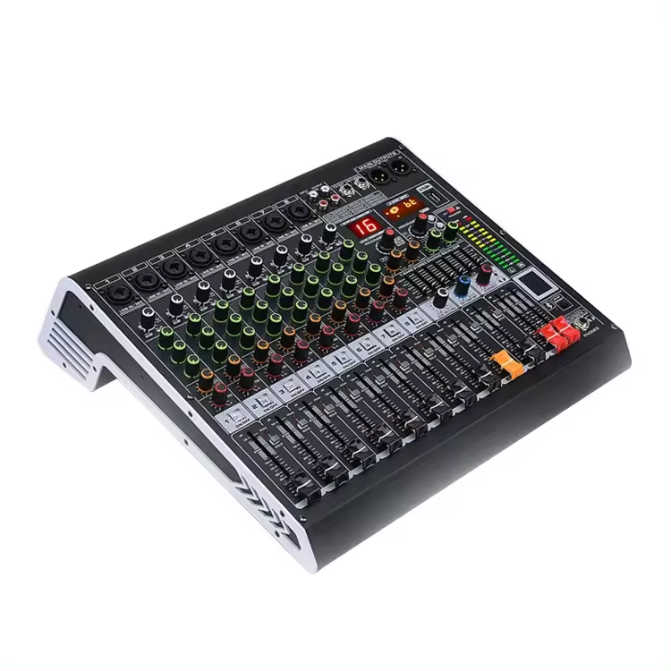 Konsol Profesional Mp3 Input Komputer Bawaan 99 Efek Reverb 8 Saluran Mixer Audio Digital dengan Mixer Audio Bluetooth Usb