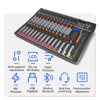 Portable DJ Professional Digital 12 Way Supported Bluetooth And MP3 Audio Mixer Digital With Built-in 48V Phantom Power